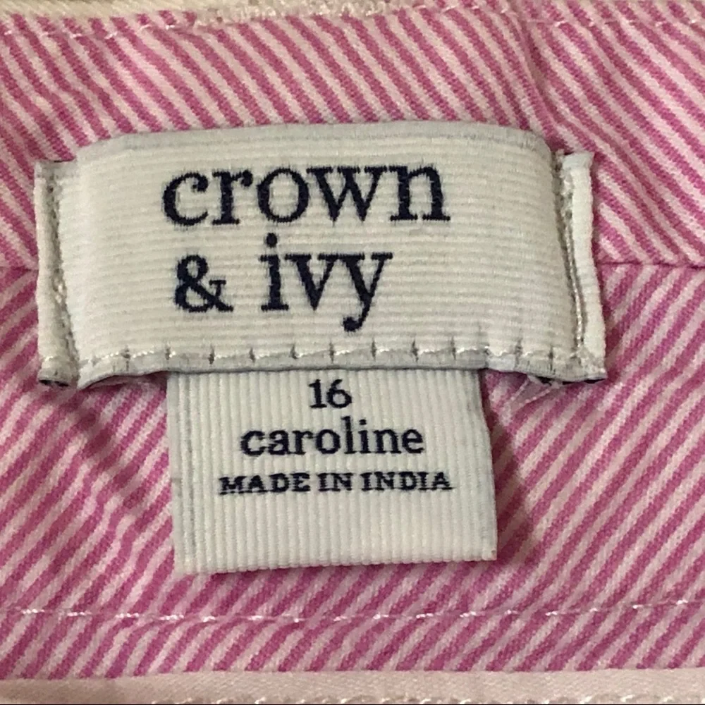 Crown & Ivy Caroline 7” Inseam Shorts Classic Fit Comfort White Size 16 New - Picture 10 of 12